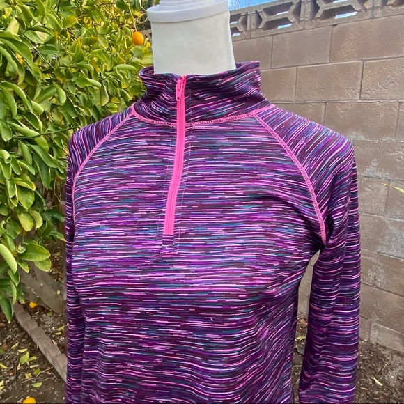 Ideology Pink Stripes Sports Gym Sweatshirt - Picture 3 of 5